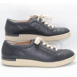 Clarks Artisan Black Pebbled Leather Low Top Sneakers 26114839 Womens 9 M